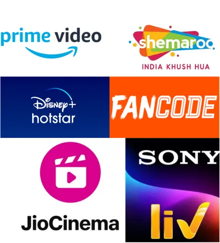 JioCinema Hotstar FanCode Sony Liv Prime Video Shemaroo 6 in 1 Private Combo